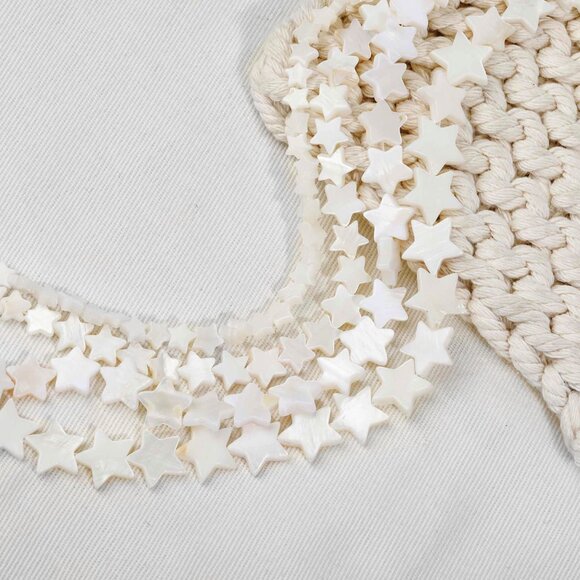 8mm Mother of Pearl Star Beads DIY Jewelry Making - Picture 3 of 3